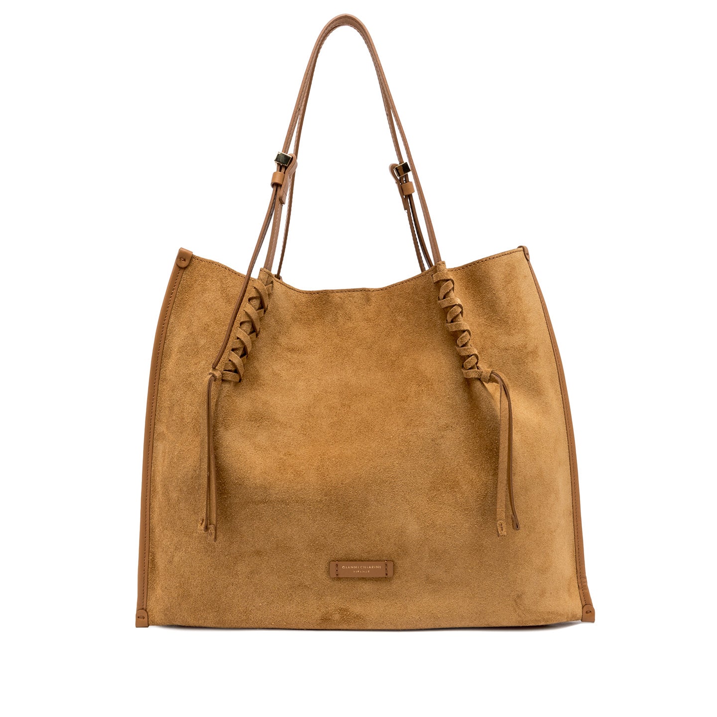Gianni Chiarini borsa donna in pelle scamosciata con manici superiori regolabili color'peanut butter'