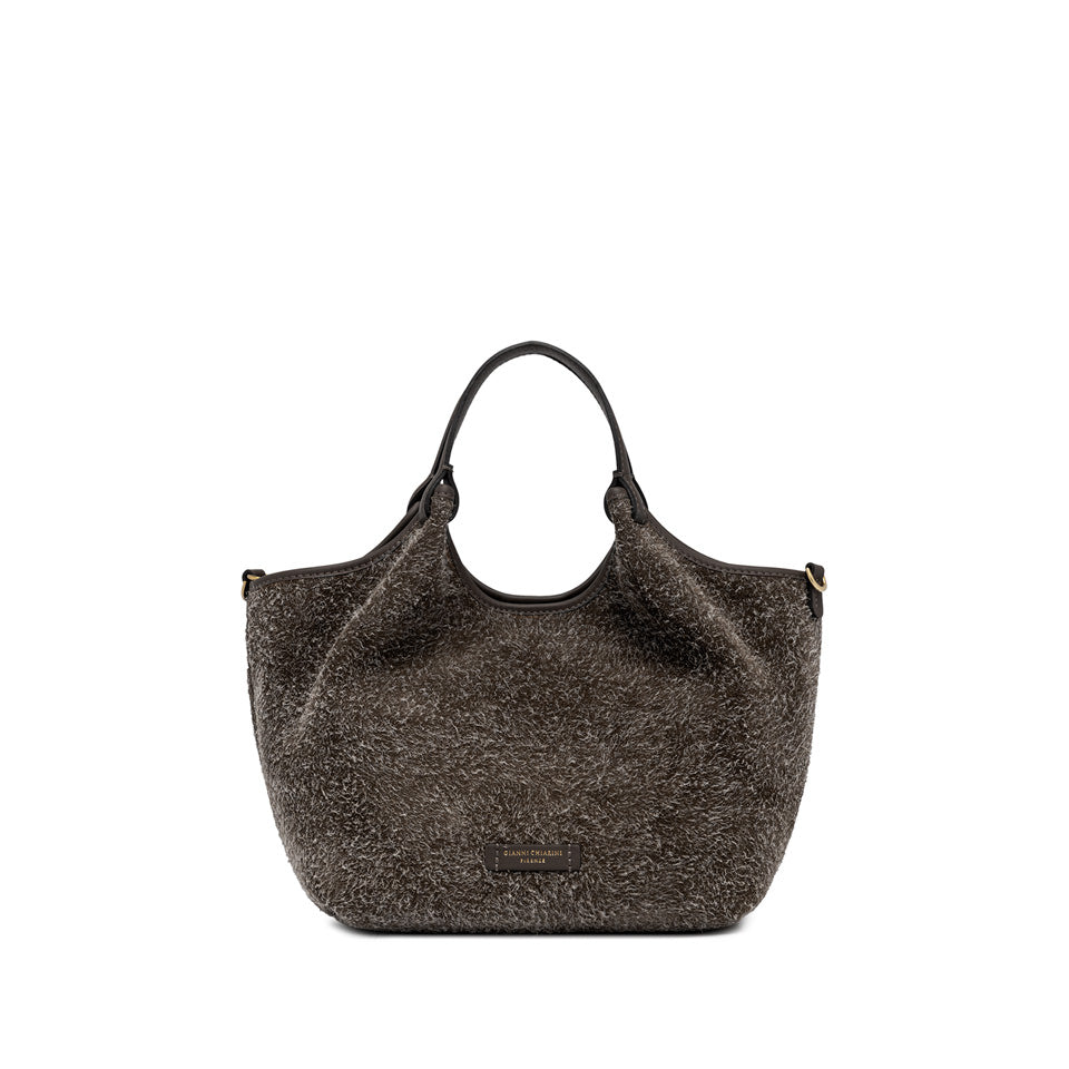 Gianni Chiarini Borsa a mano realizzata in pelle scamosciata marrone scuro