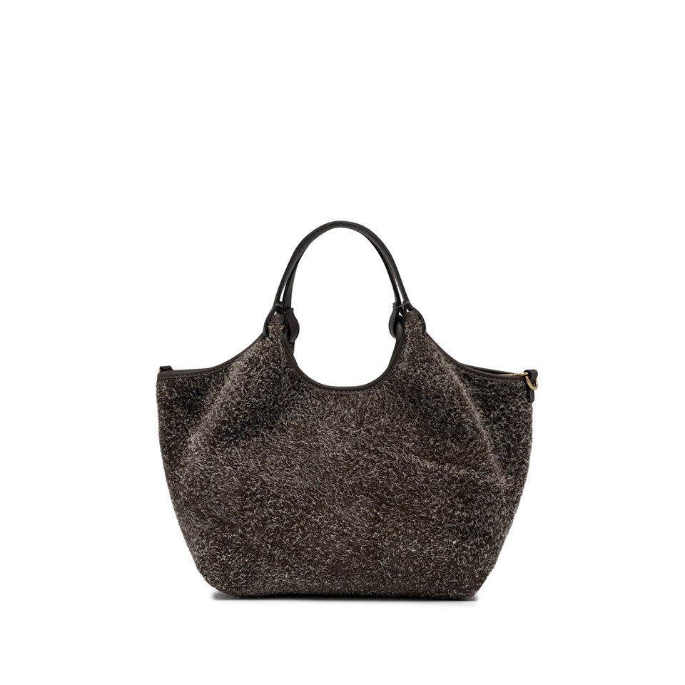 Gianni Chiarini Borsa a mano realizzata in pelle scamosciata marrone scuro