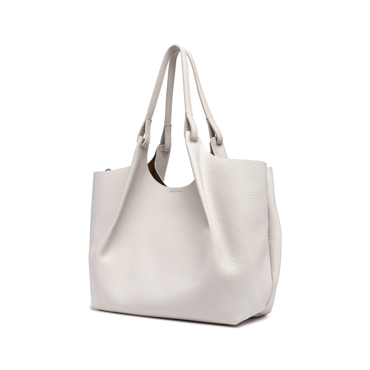 Gianni Chiarini borsa a spalla in pelle double grana maxi color Sabbia-Nature