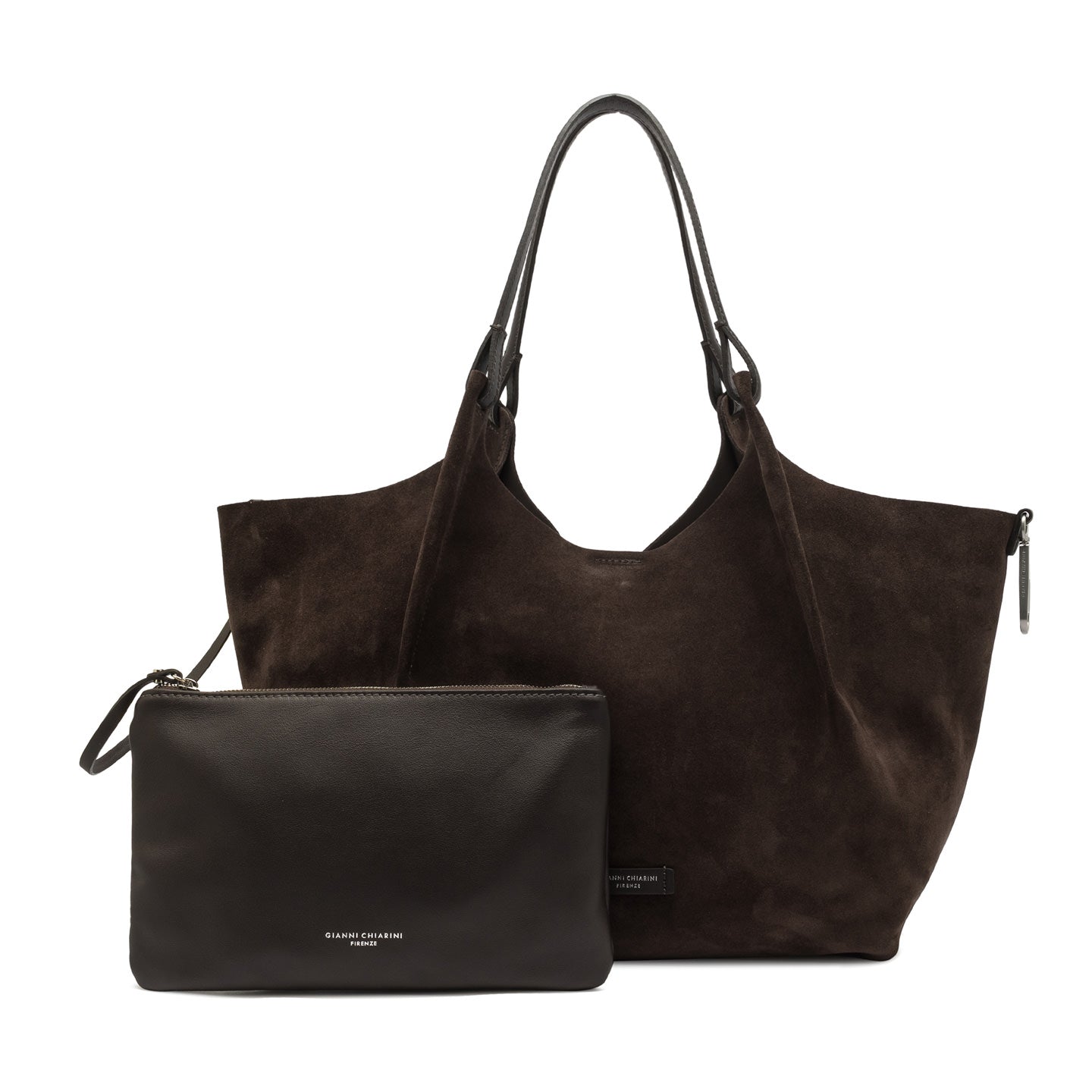 Gianni Chiarini Borsa in pelle scamosciata dua moka