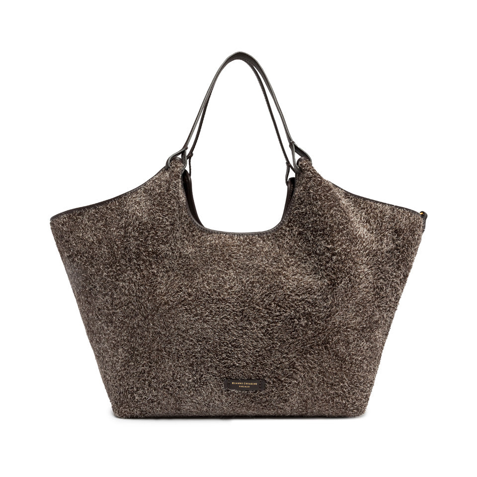 Gianni Chiarini Borsa a spalla realizzata in pelle scamosciata marrone scuro