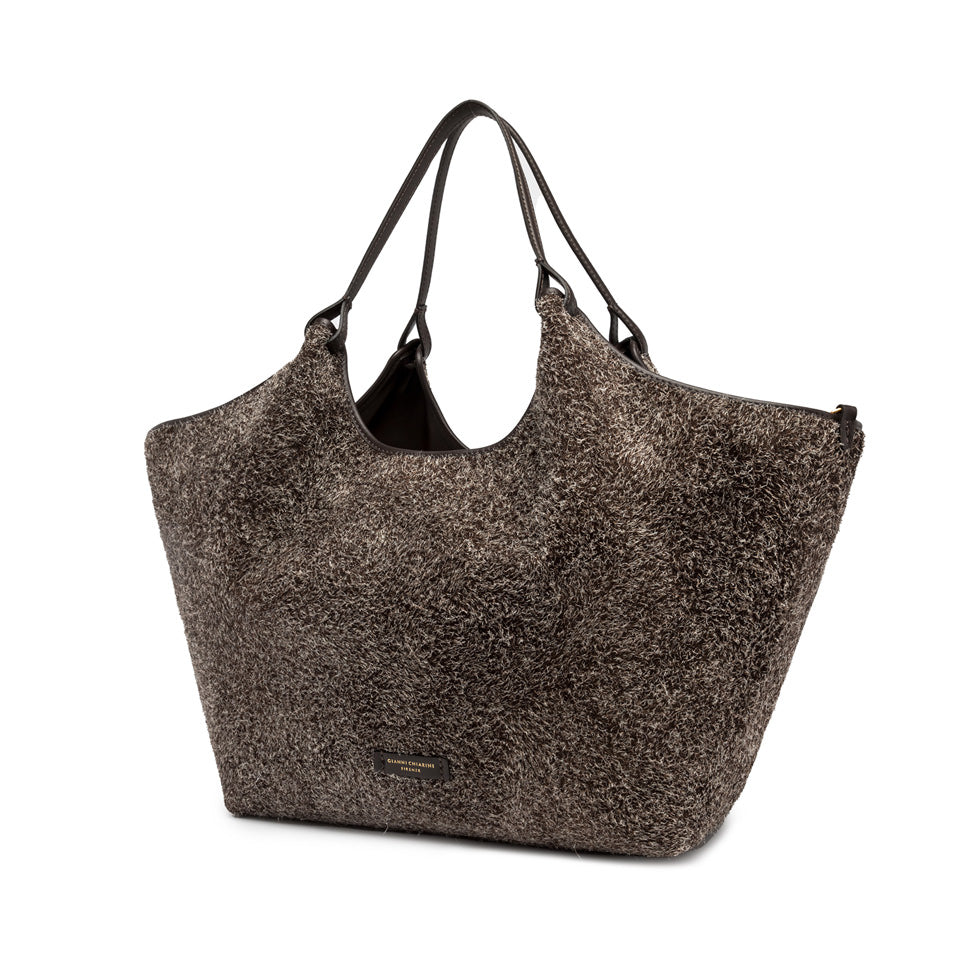Gianni Chiarini Borsa a spalla realizzata in pelle scamosciata marrone scuro