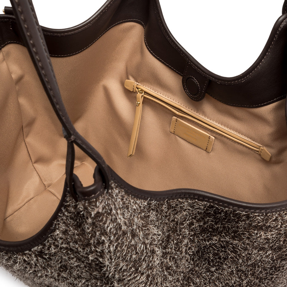 Gianni Chiarini Borsa a spalla realizzata in pelle scamosciata marrone scuro