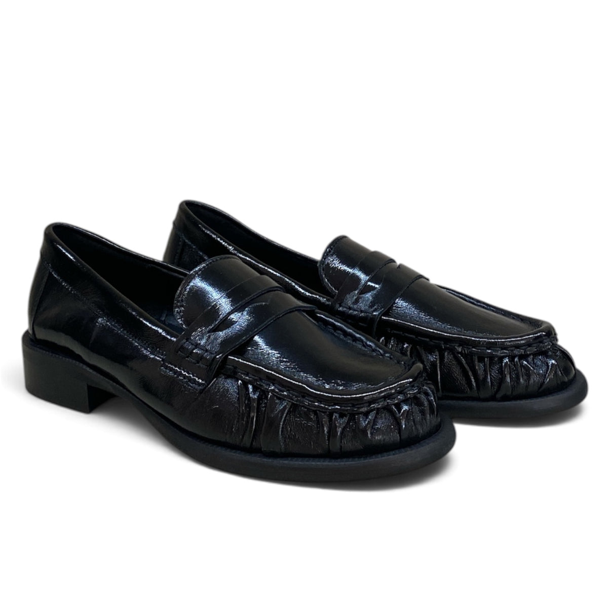 DIVINE FOLLIE MOCASSINO COLLEGE ARRICCIATO IN NAPLAK NERO