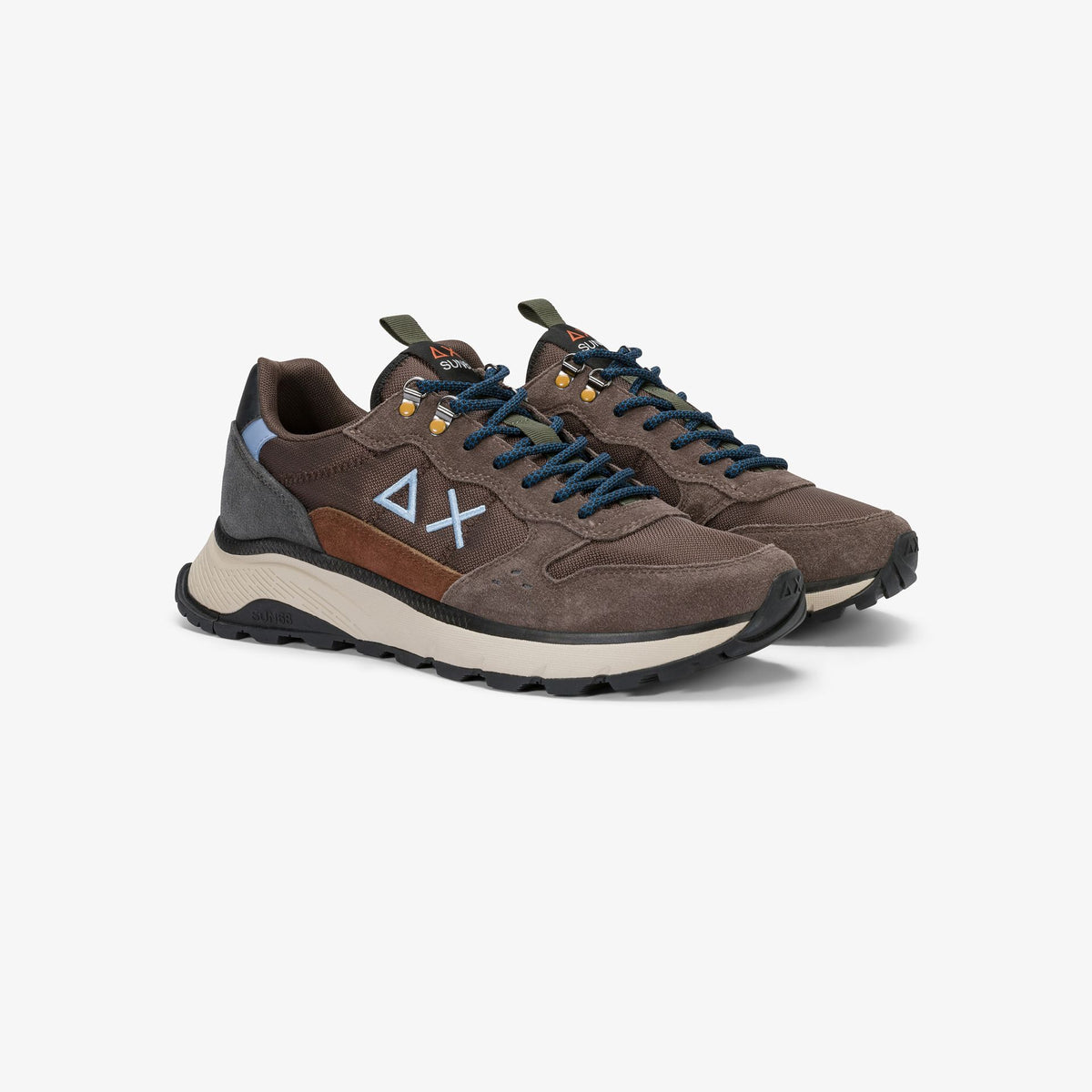 SUN68 SNEAKERS UOMO FIRE & CAMPING MARRONE