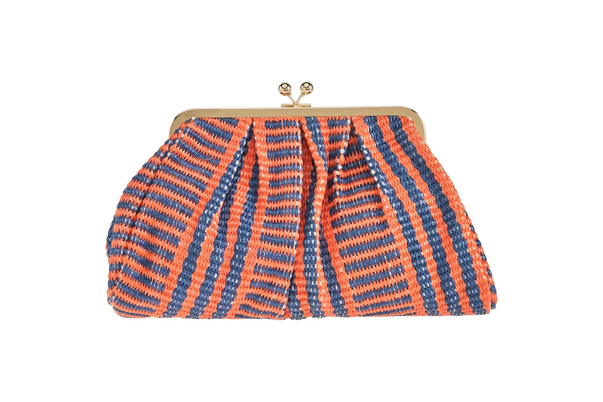 ANNA CECERE POCHETTE RIGHE ARANCIO