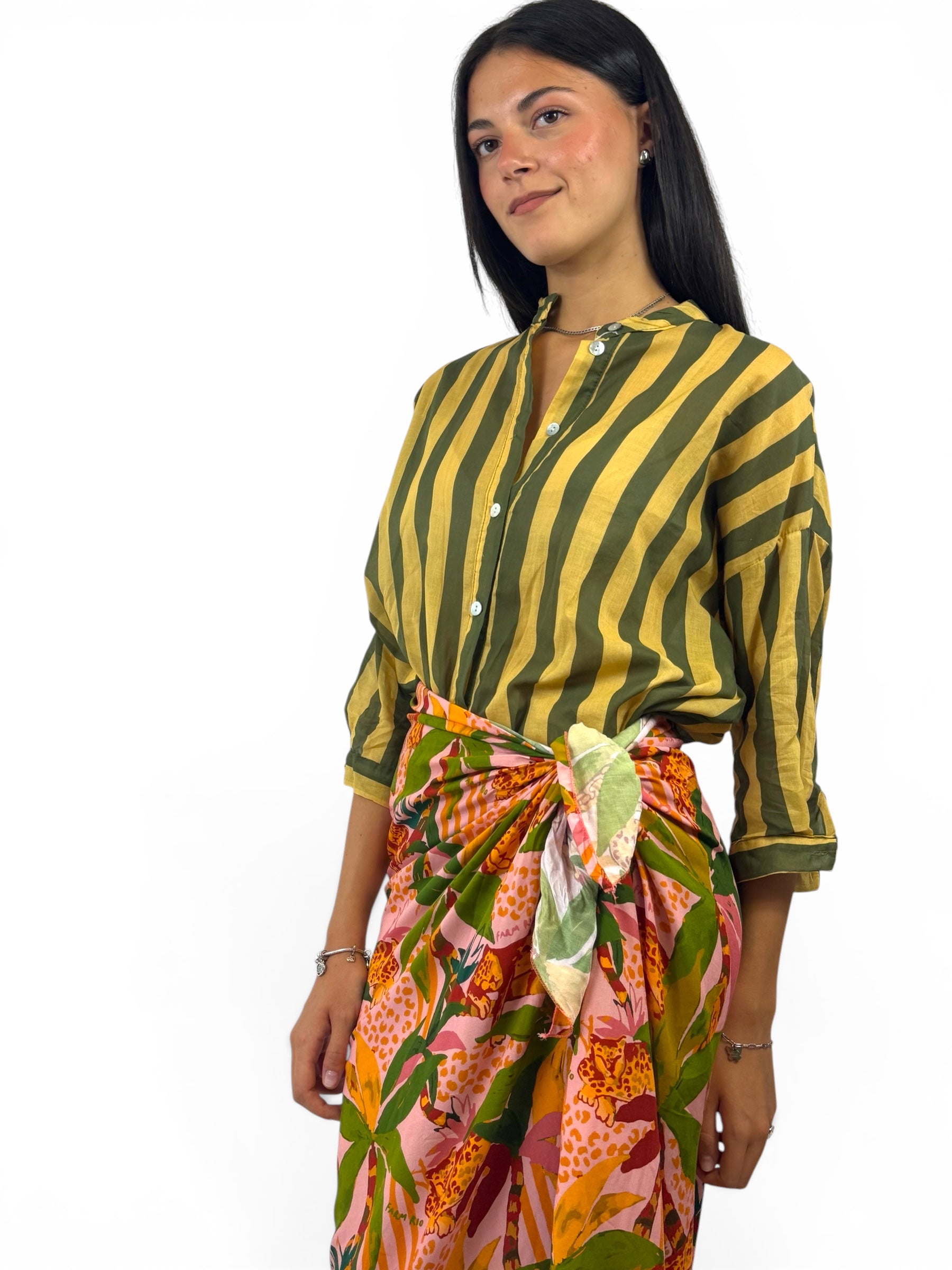 CECILE CAMICIA RIGHE VERDE