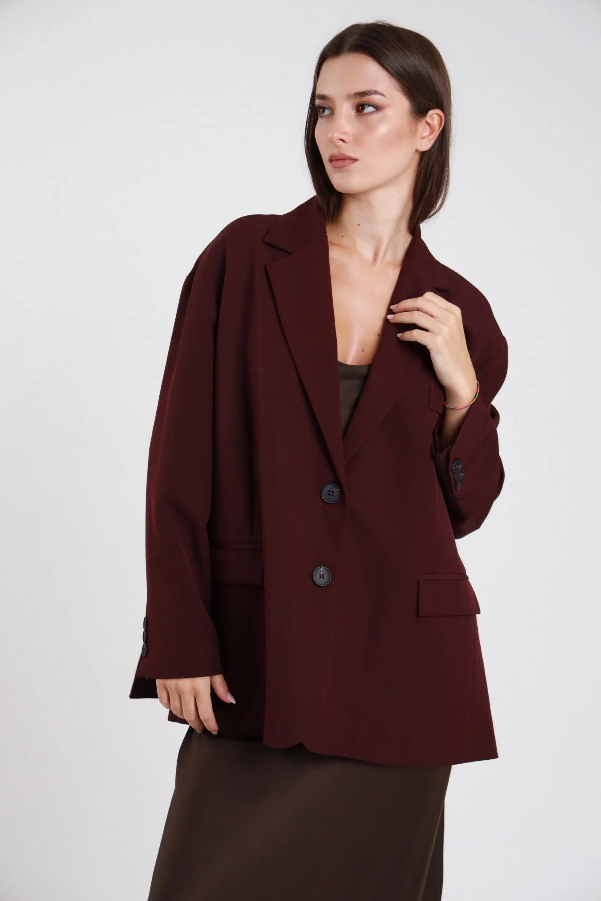 SUSY MIX BLAZER OVER VINO