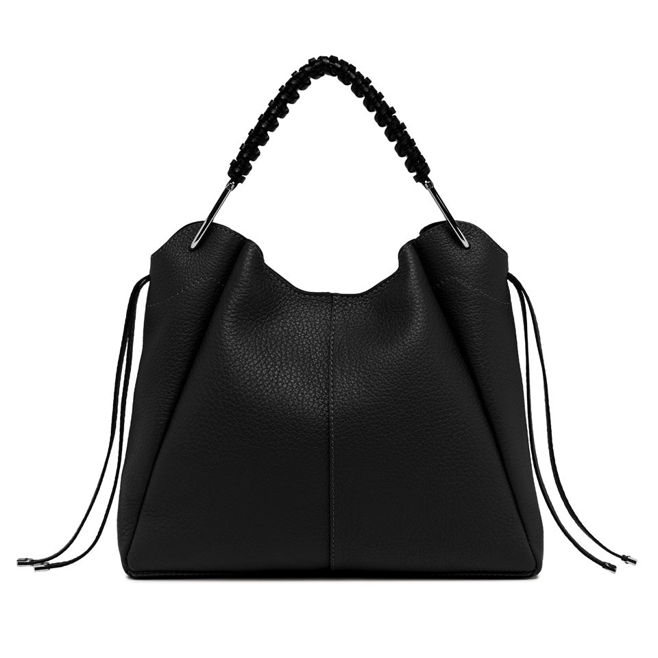Gianni Chiarini Borsa a spalla in pelle double grana maxi nero