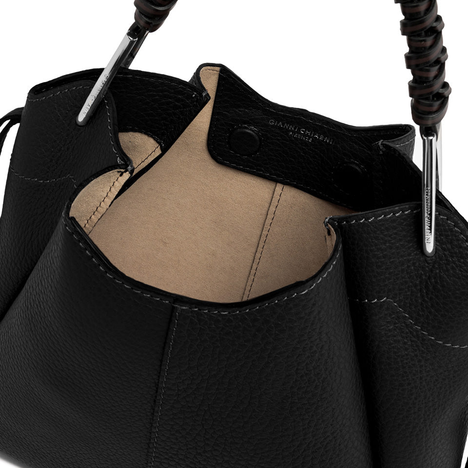 Gianni Chiarini Borsa a spalla in pelle double grana maxi nero