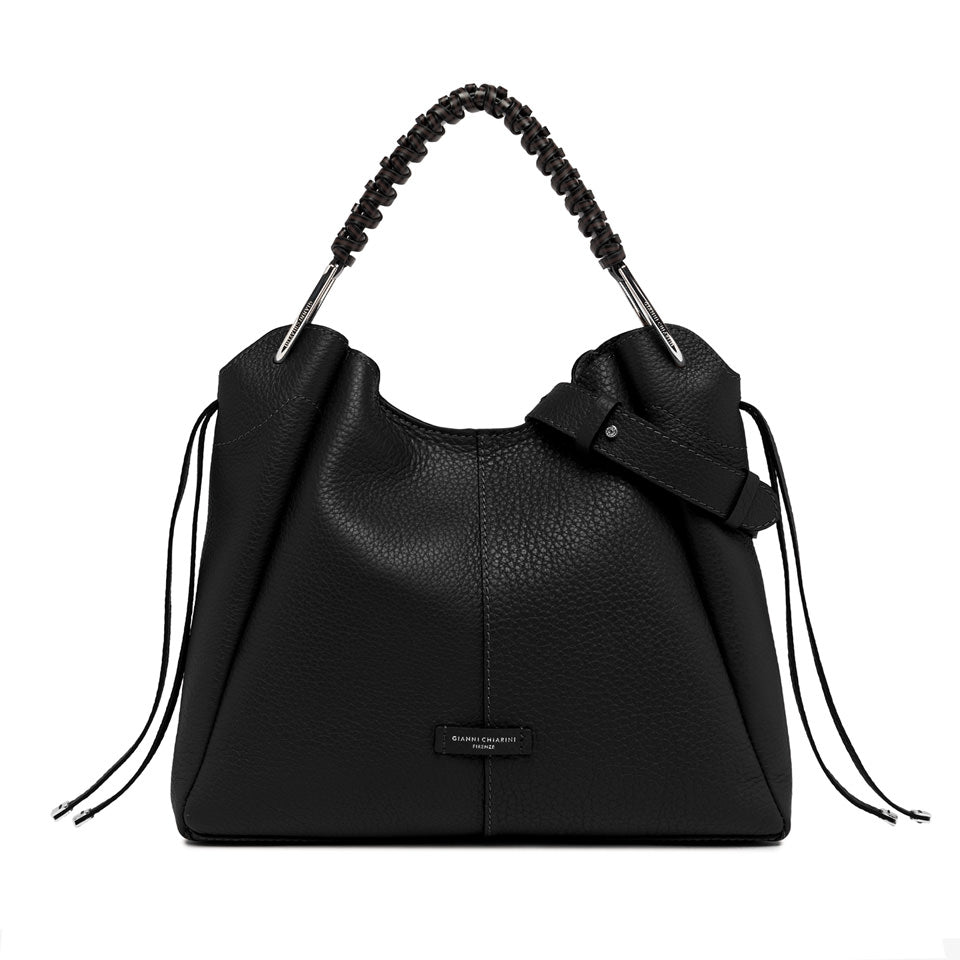 Gianni Chiarini Borsa a spalla in pelle double grana maxi nero