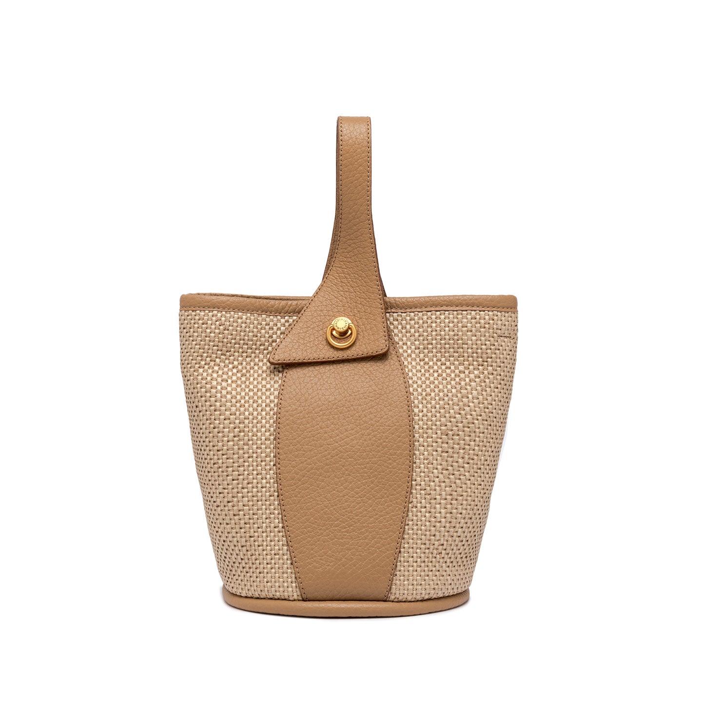 Gianni Chiarini borsa donna a secchiello in tessuto di paglia intrecciata naturale
