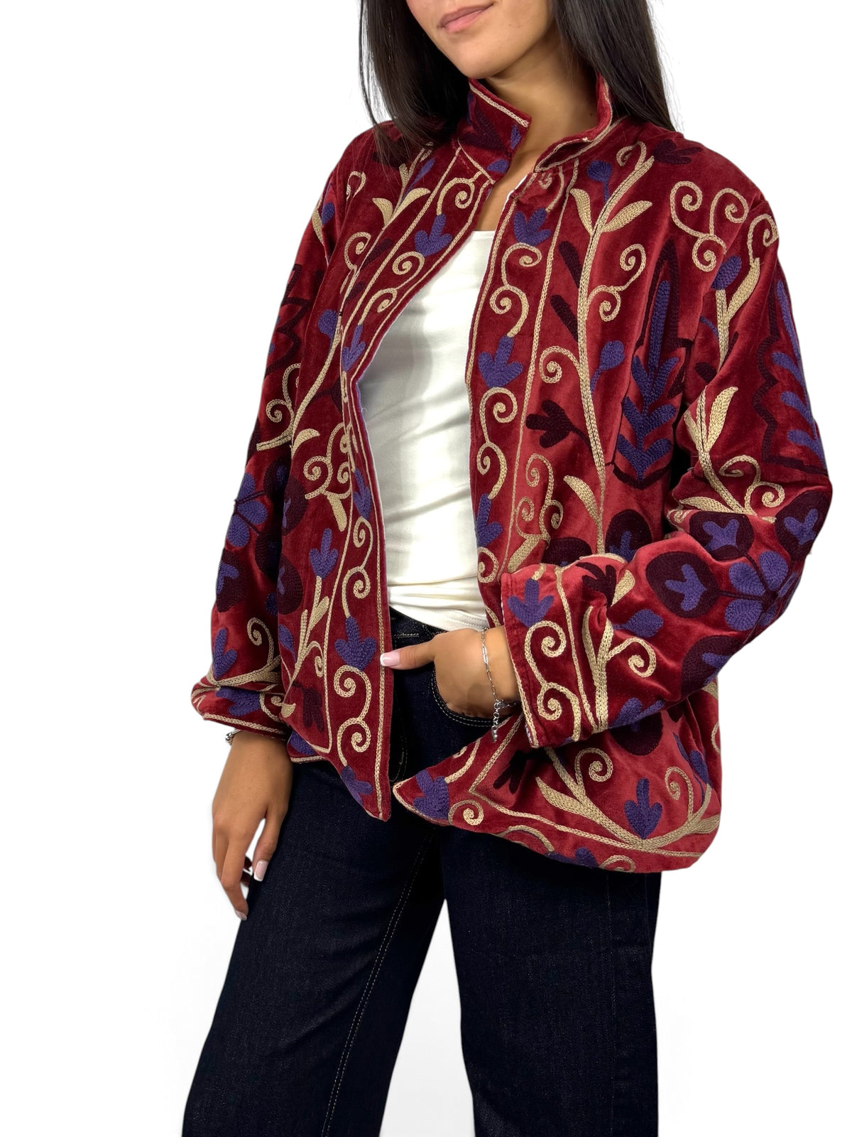 CECILE GIACCA SUZANI ROSSO BEIGE