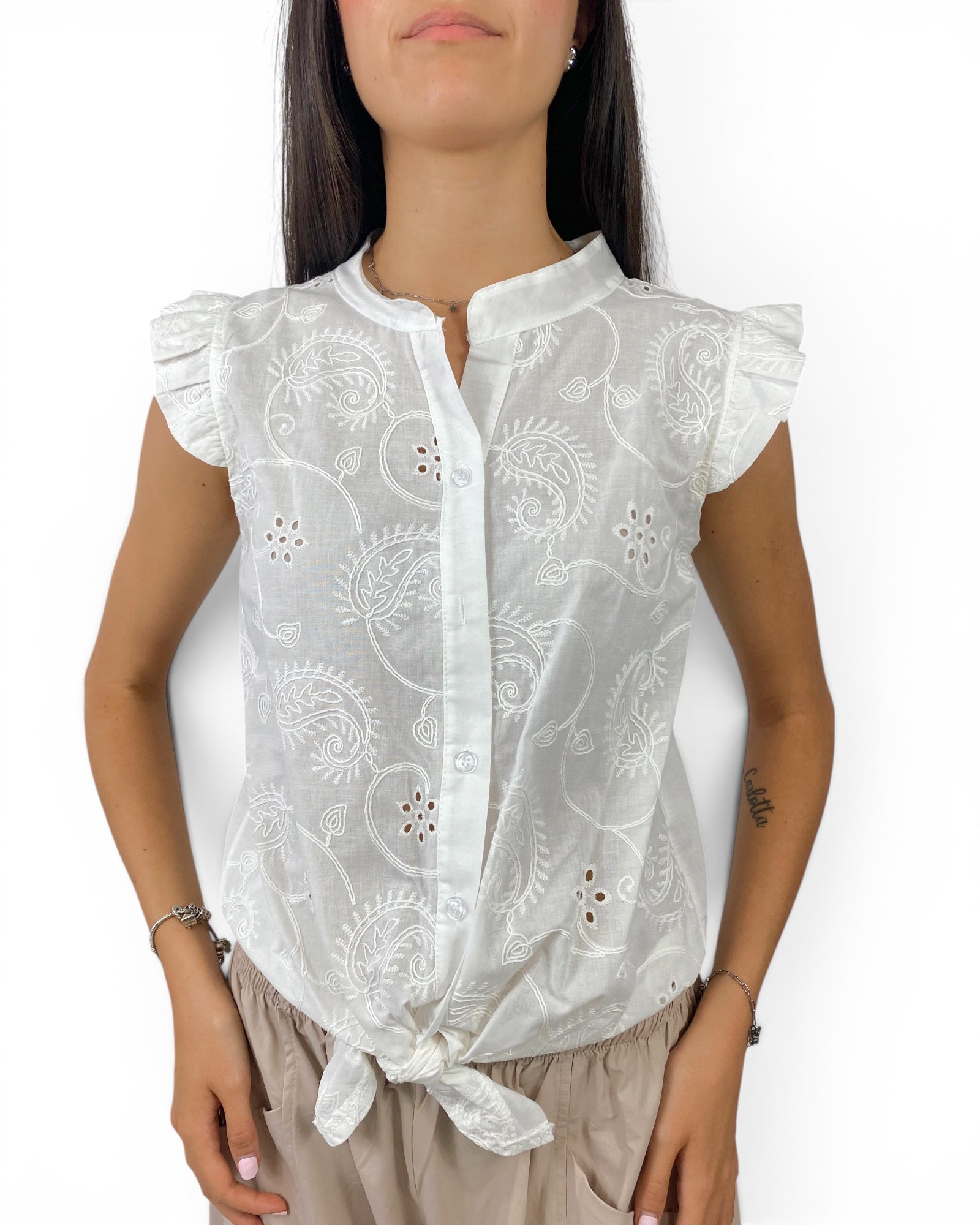 CECILE TOP RICAMI CON NODO