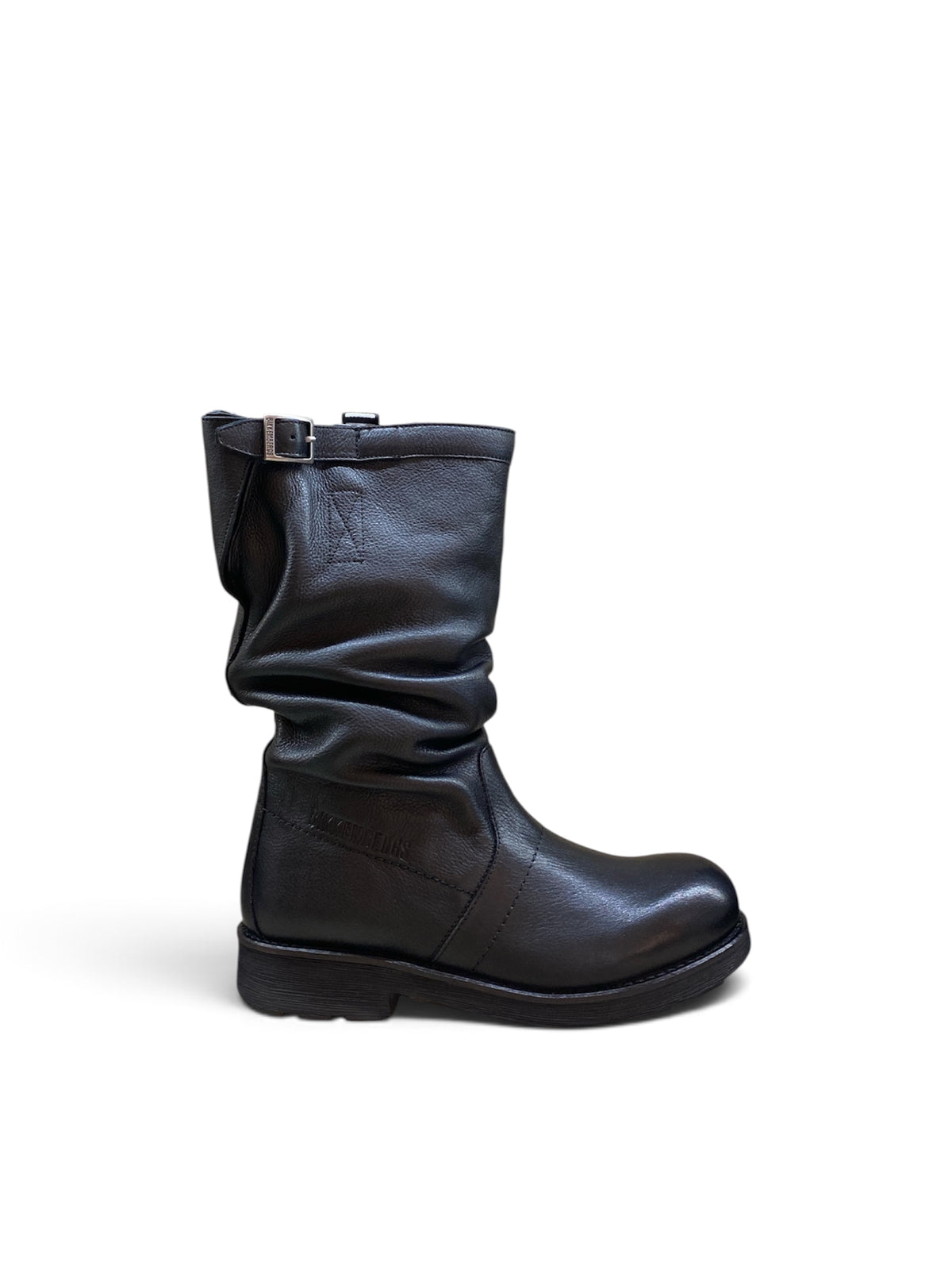 BIKKEMBERGS STIVALI BIKER GAMBALE MEDIO NERO