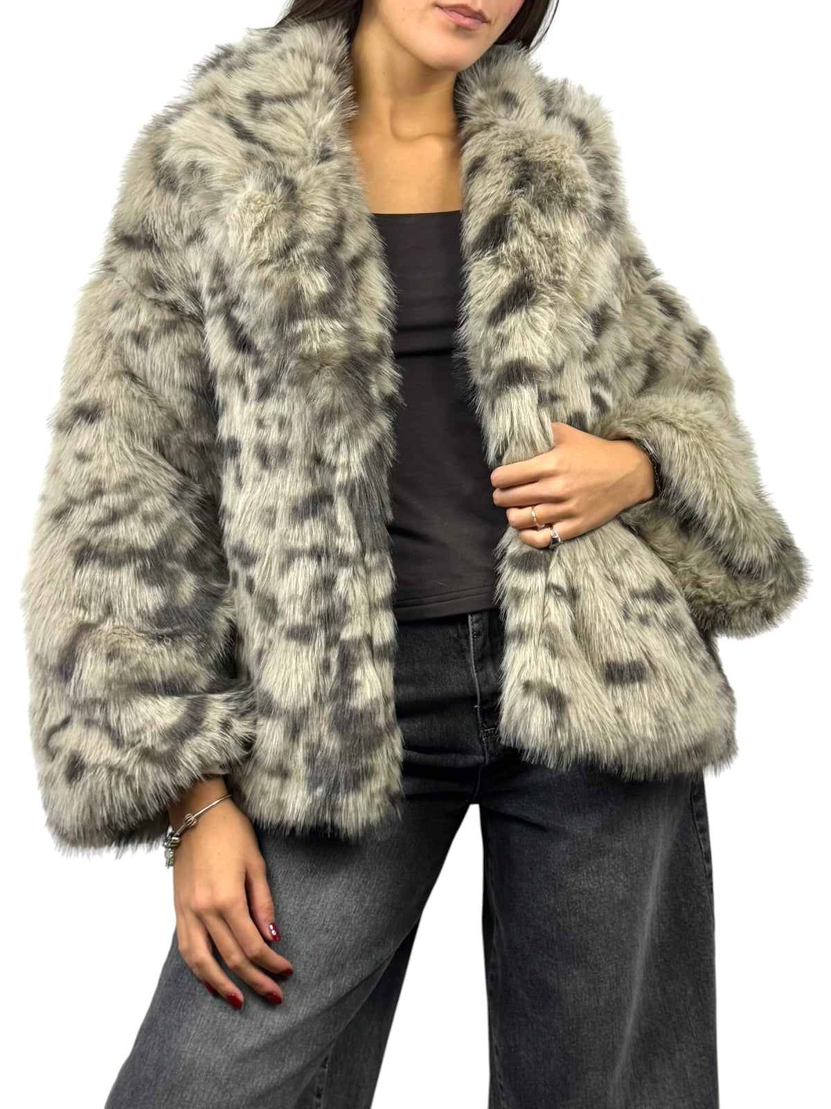 SUSY MIX ECOPELLICCIA ANIMALIER LATTE