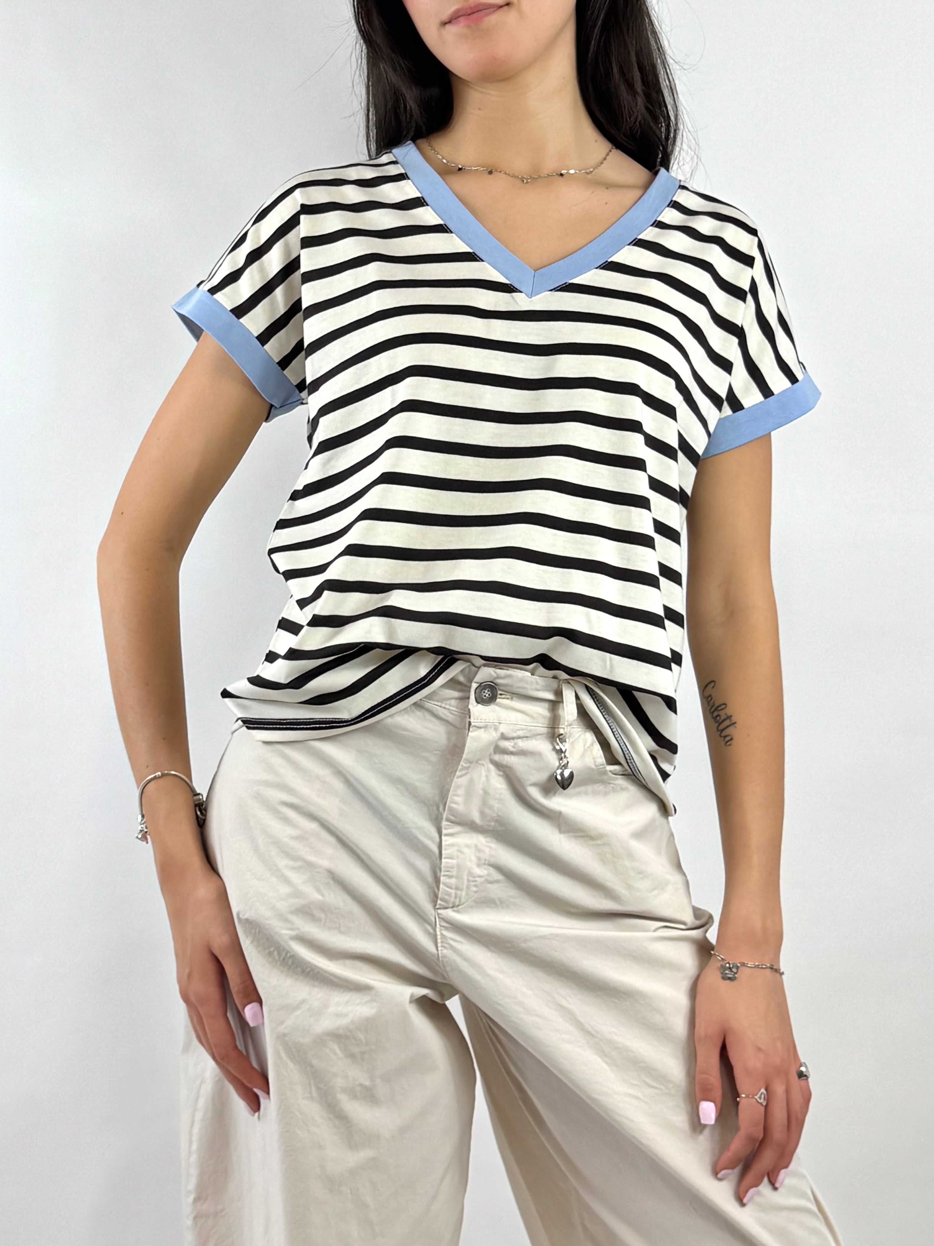 SUSY MIX T-SHIRT RIGHE MORO