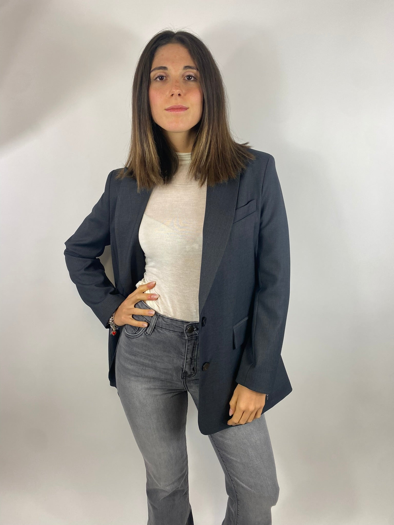 SUSY MIX GIACCA MONOPETTO GRIGIA