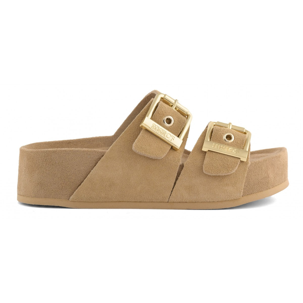 COLORS OF CALIFORNIA PLATFORM SUEDE CAMEL