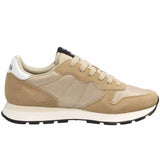 SUN68 Sneaker Ally bright da donna in nylon oro e inserti in suede beige