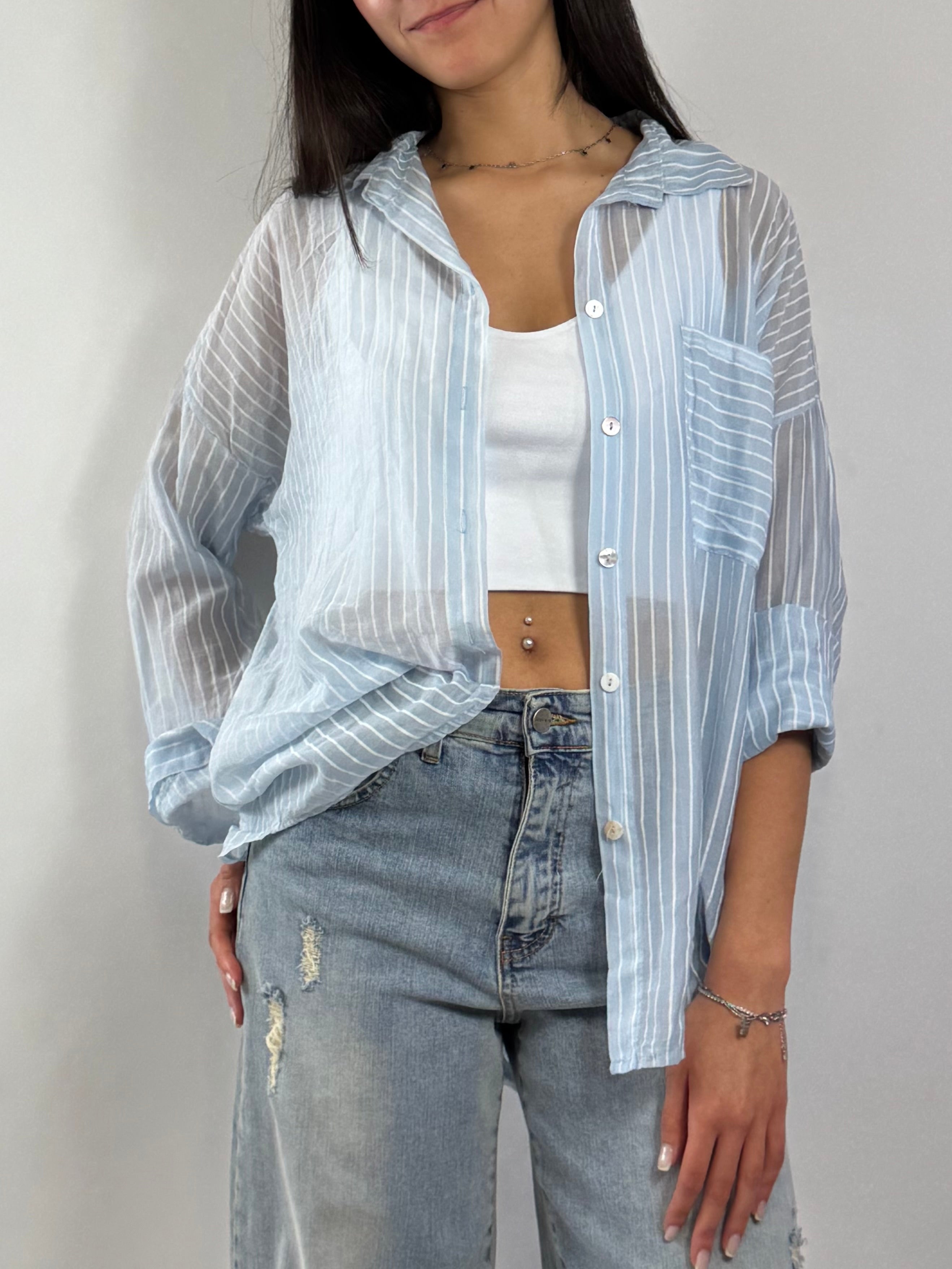 CECILIE CAMICIA A RIGHE CIELO