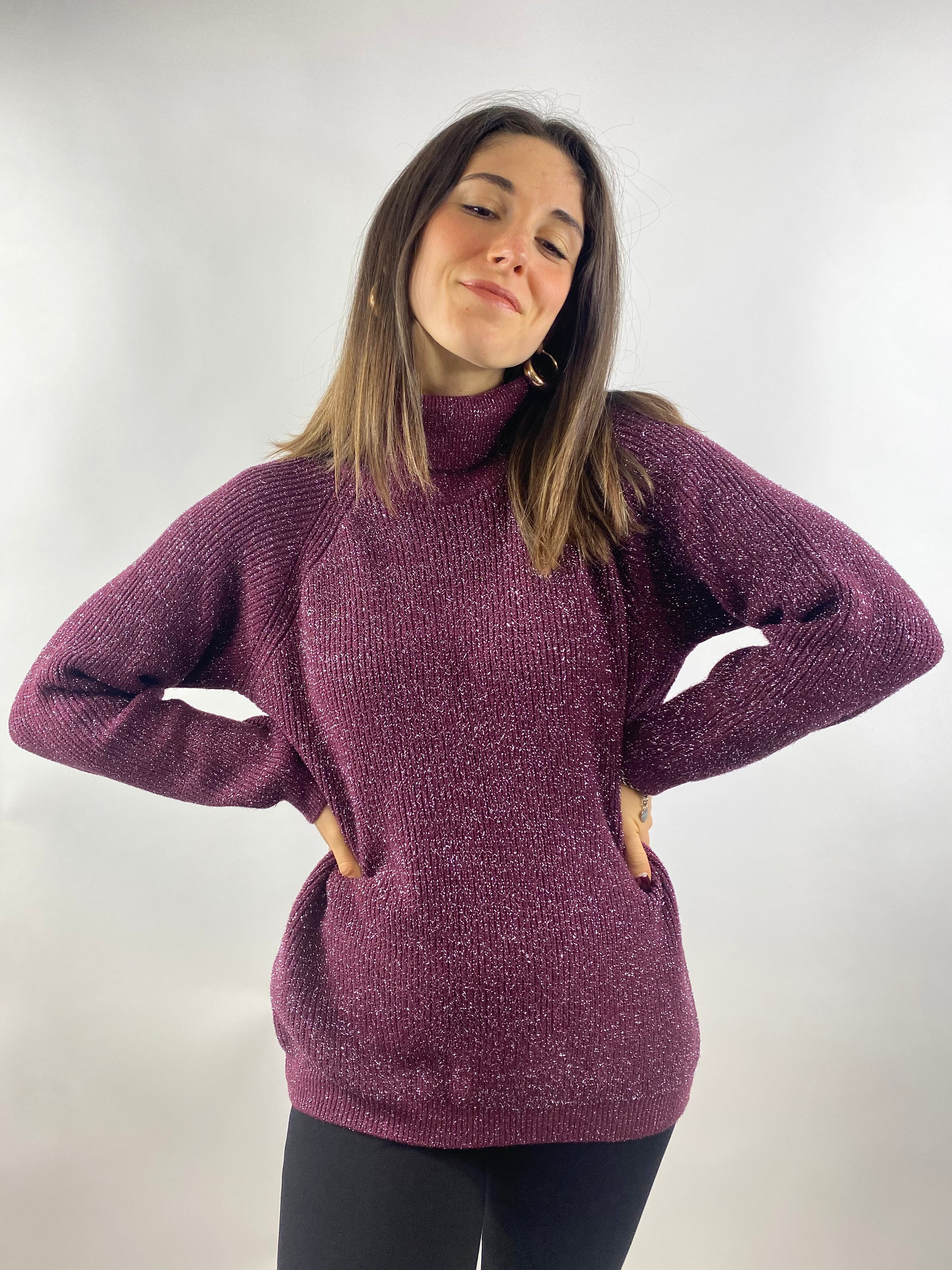 SUSY MIX MAGLIONE LUREX BORDEAUX