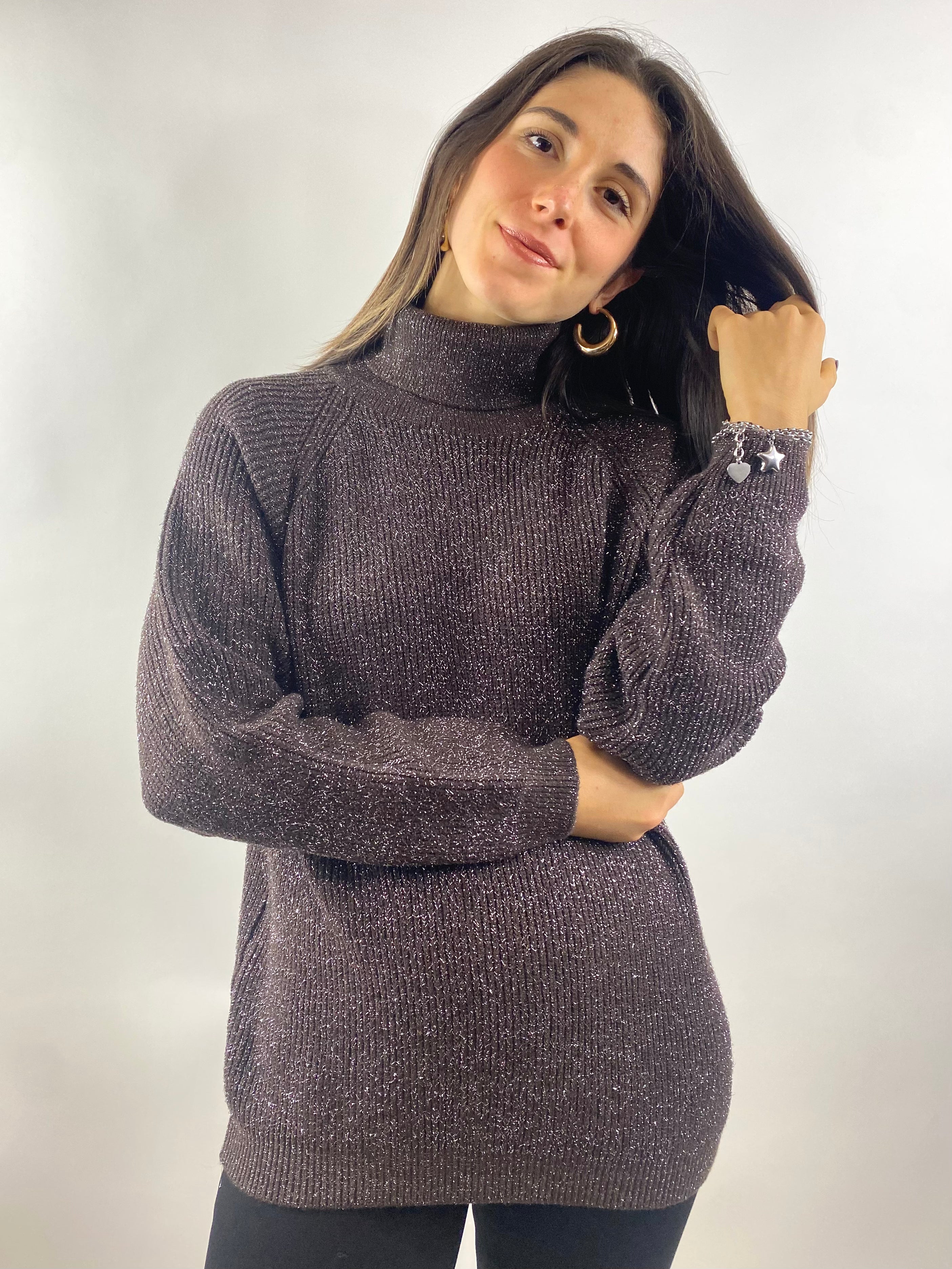 SUSY MIX MAGLIONE LUREX CAFFÈ