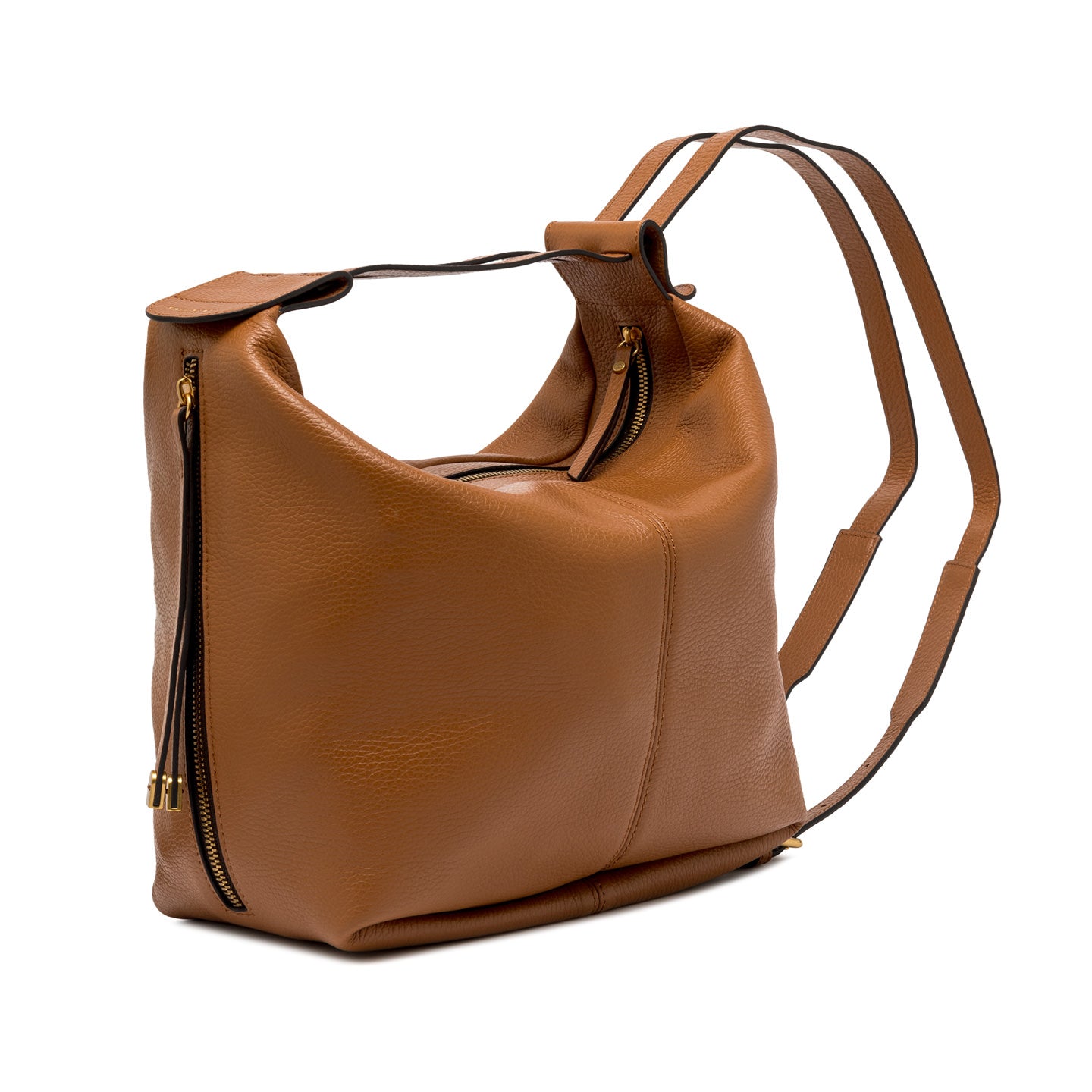 Gianni Chiarini Zaino/borsa in pelle color caramello con zip