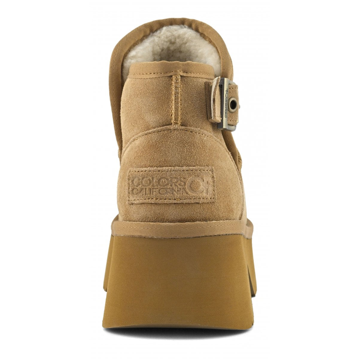 COLORS OF CALIFORNIA Stivale pelle scamosciata con suola plateau tan
