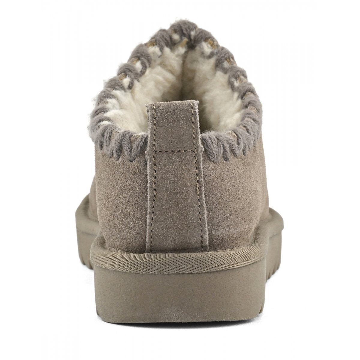 COLORS OF CALIFORNIA Sabot con cuciture monocolore in pelle scamosciata taupe