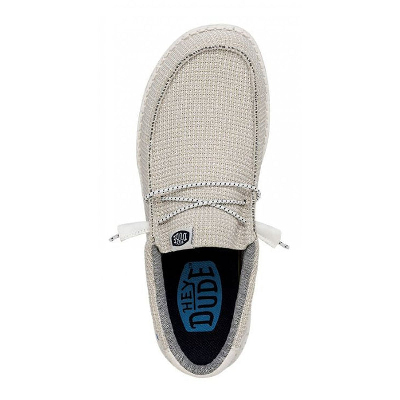 Hey dude Mocassino uomo in tessuto in mesh white con lacci elastici