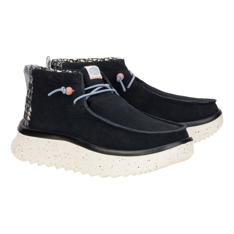 Hey Dude Polacchina donna in suede nero con suola alta