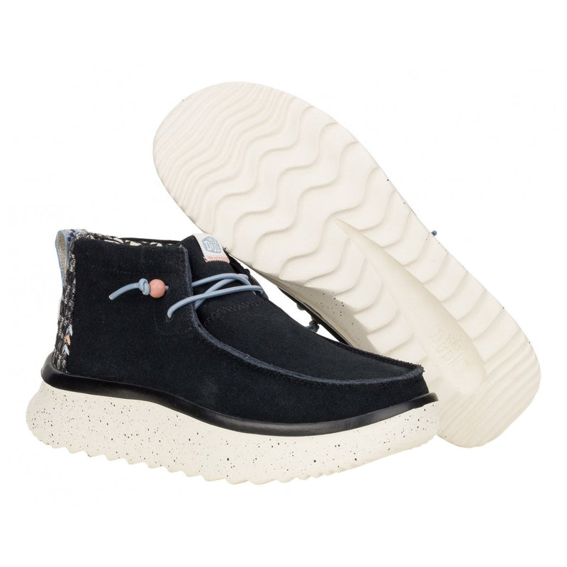 Hey Dude Polacchina donna in suede nero con suola alta