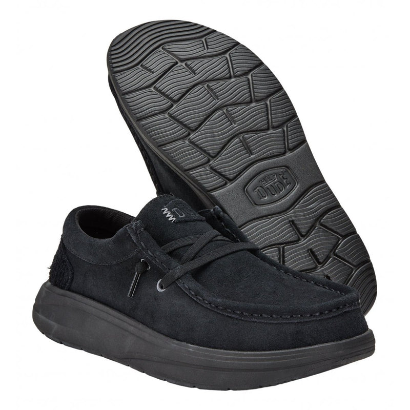 Hey dude Scarpa allacciata donna in suede nero con suola alta