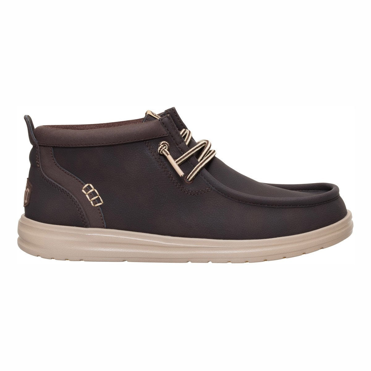 HEY DUDE Scarpa da uomo sintetico con lacci elasticizzati marrone