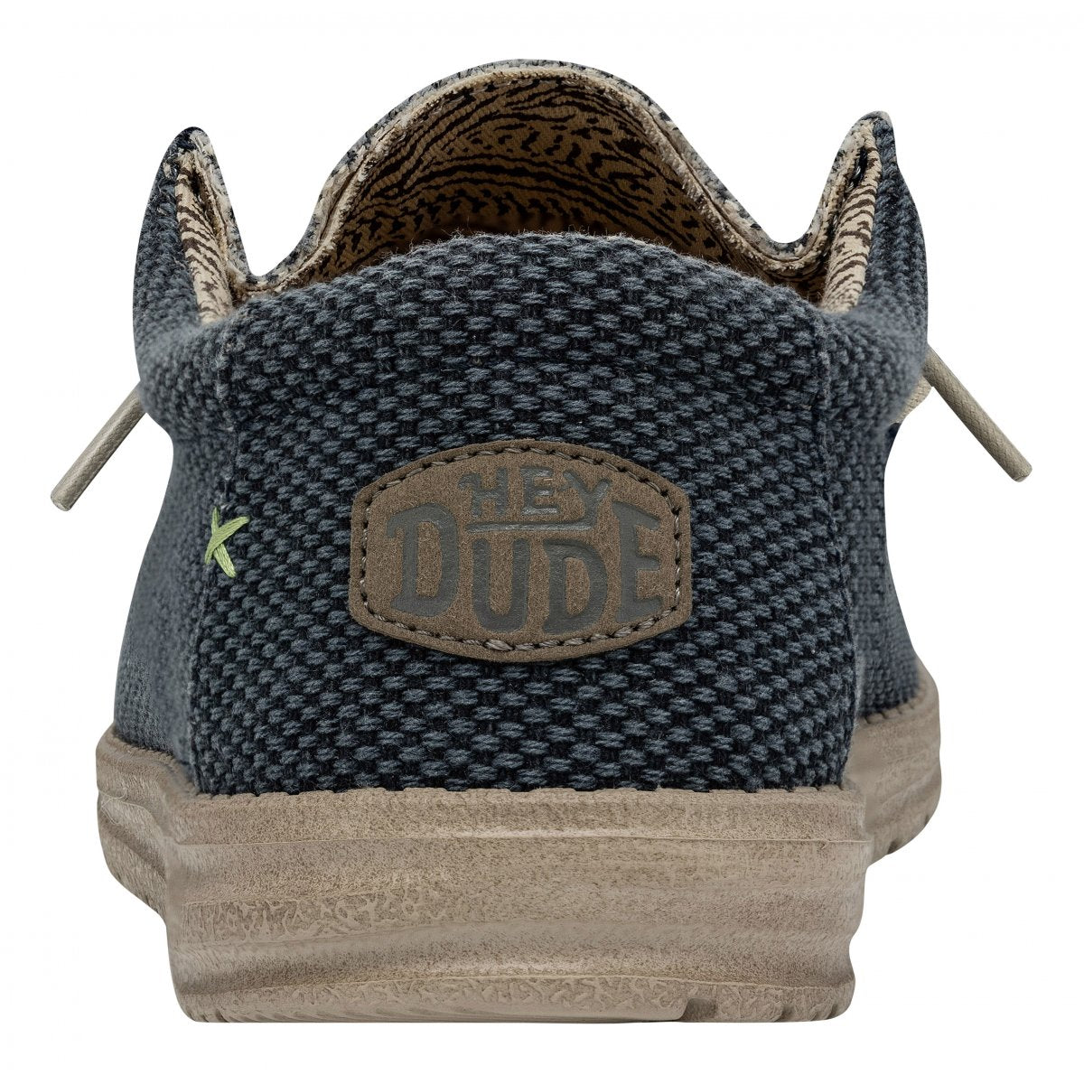 Hey Dude mocassino uomo cotone blu con dettagli fluo e beige
