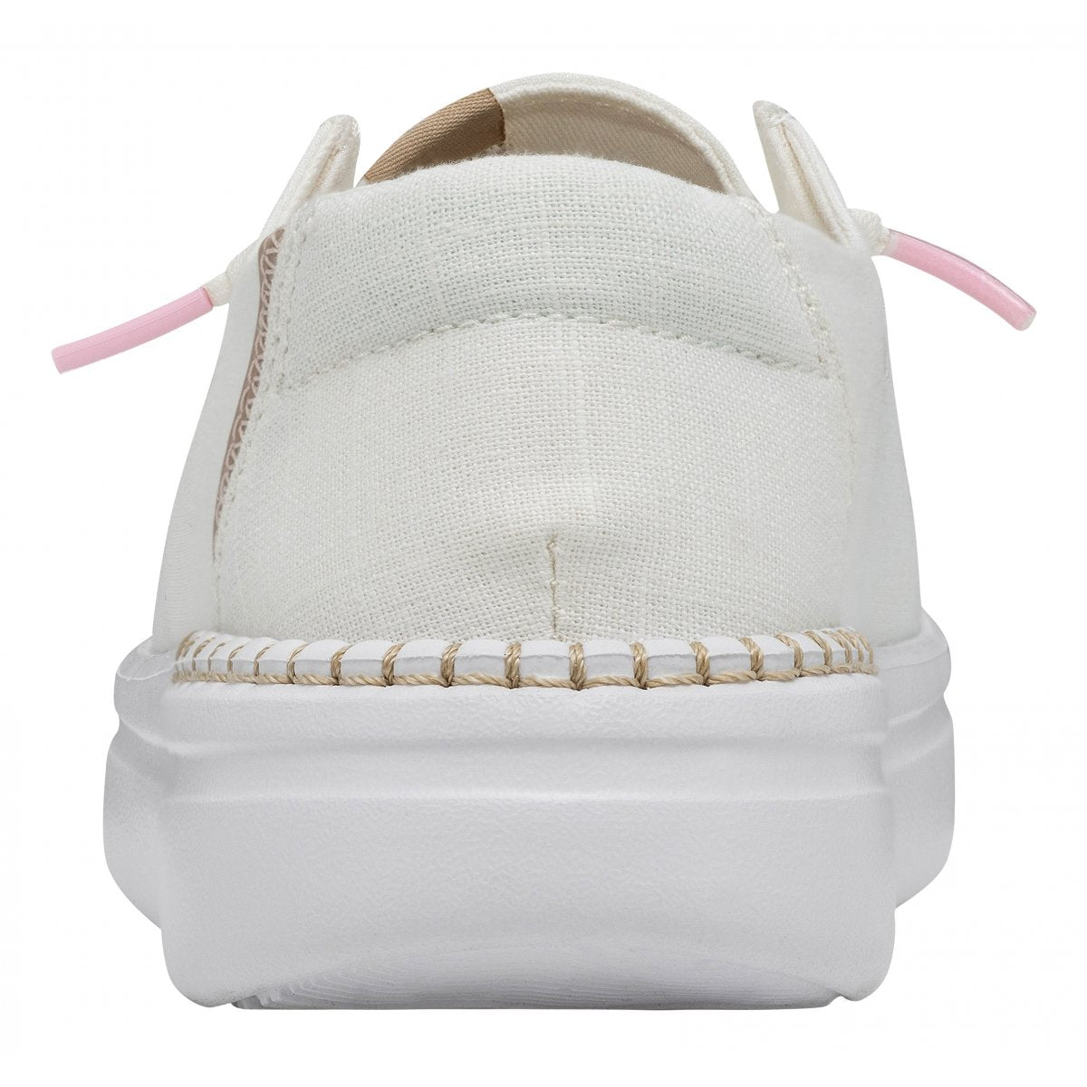Hey dude Mocassino donna platform in misto lino con dettagli al tallone a contrasto e lacci elastici