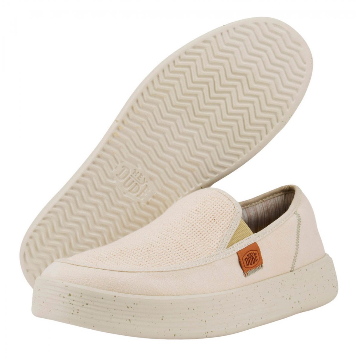 Hey Dude Slip-on uomo in mesh traspirante e misto lino color osso