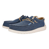 Hey dude Mocassino uomo in tessuto navy con lacci elastici