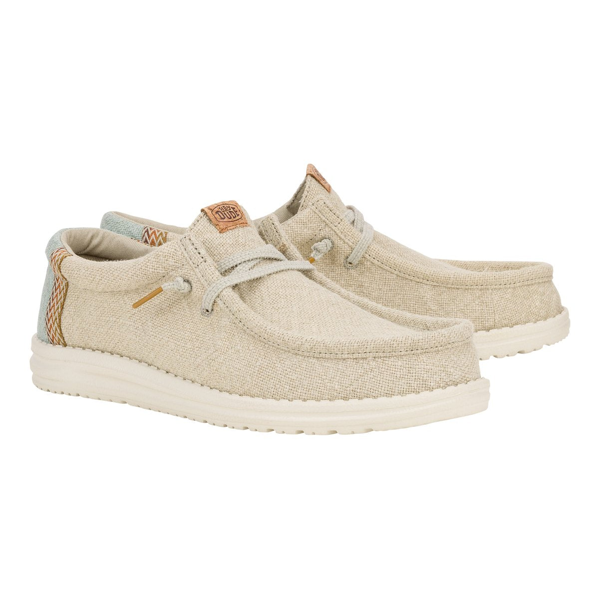 Hey Dude mocassino uomo in tessuto beige e verde