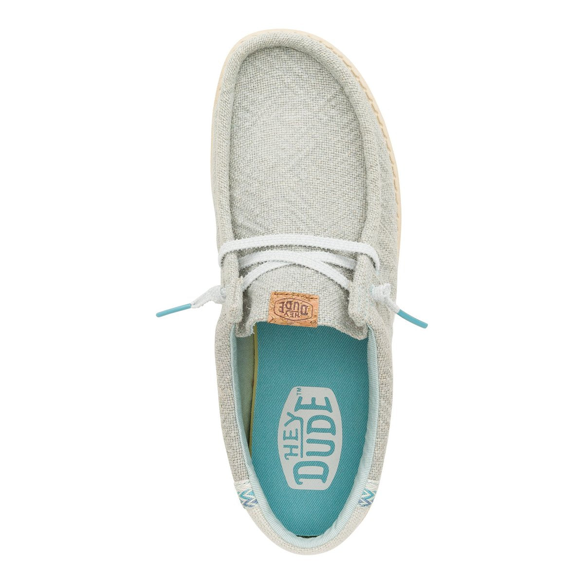 Hey Dude mocassino uomo in tessuto azzurro con lacci elastici
