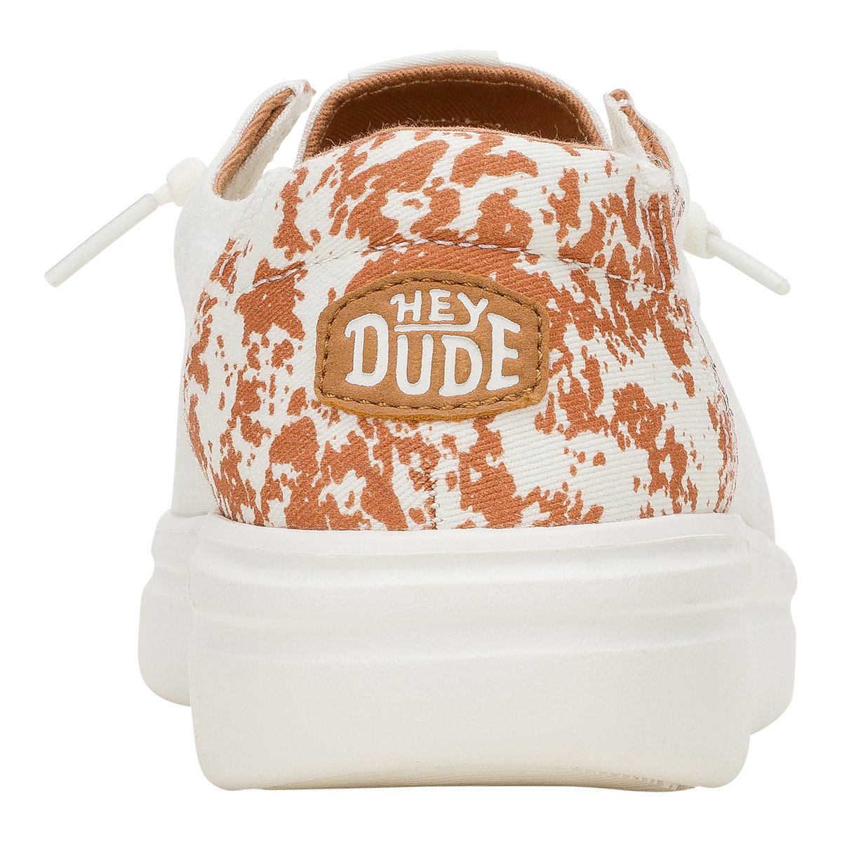 Hey Dude mocassino donna in cotone bianco con tallone animalier
