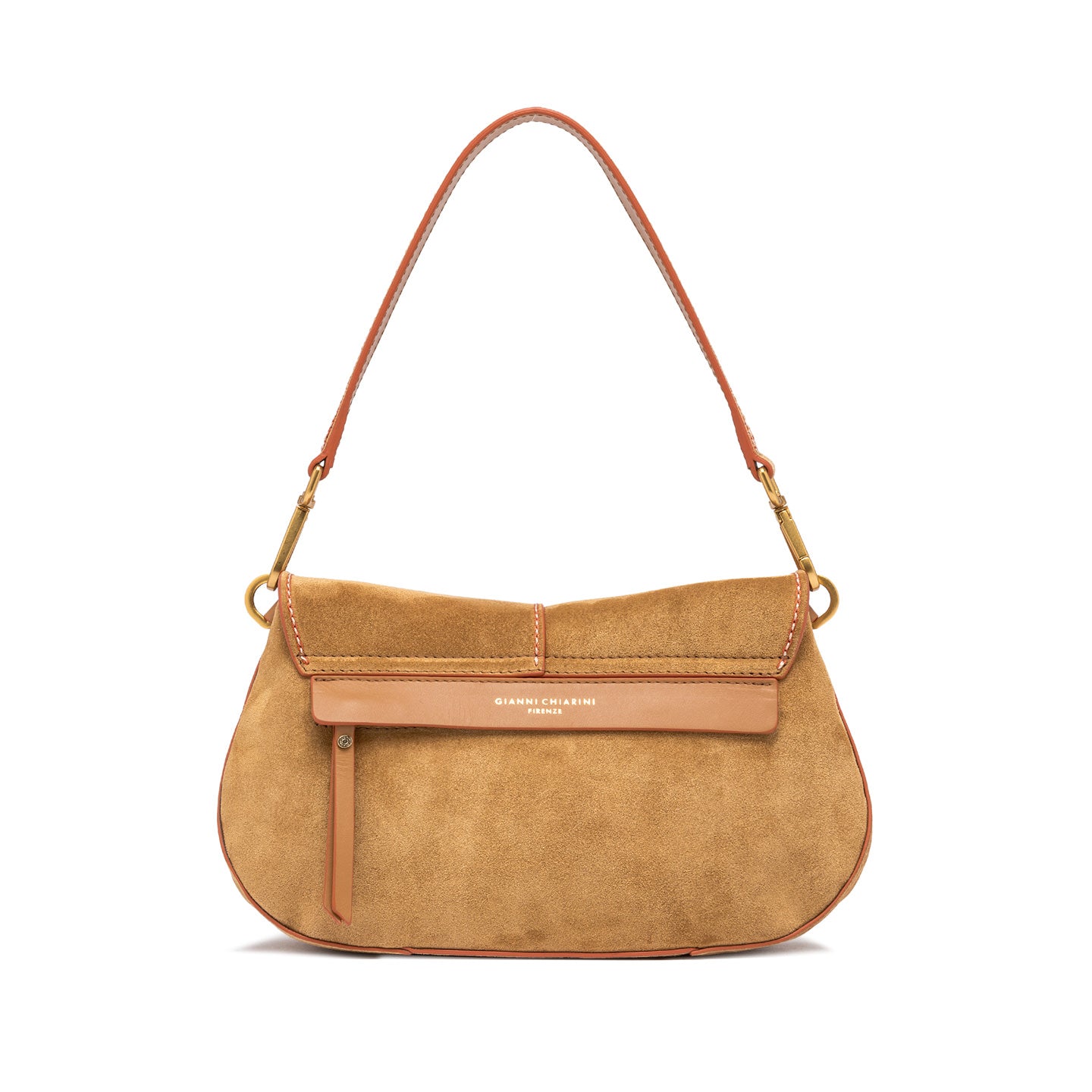 Gianni Chiarini borsa donna con manico e tracolla in pelle scamosciata peanut butter