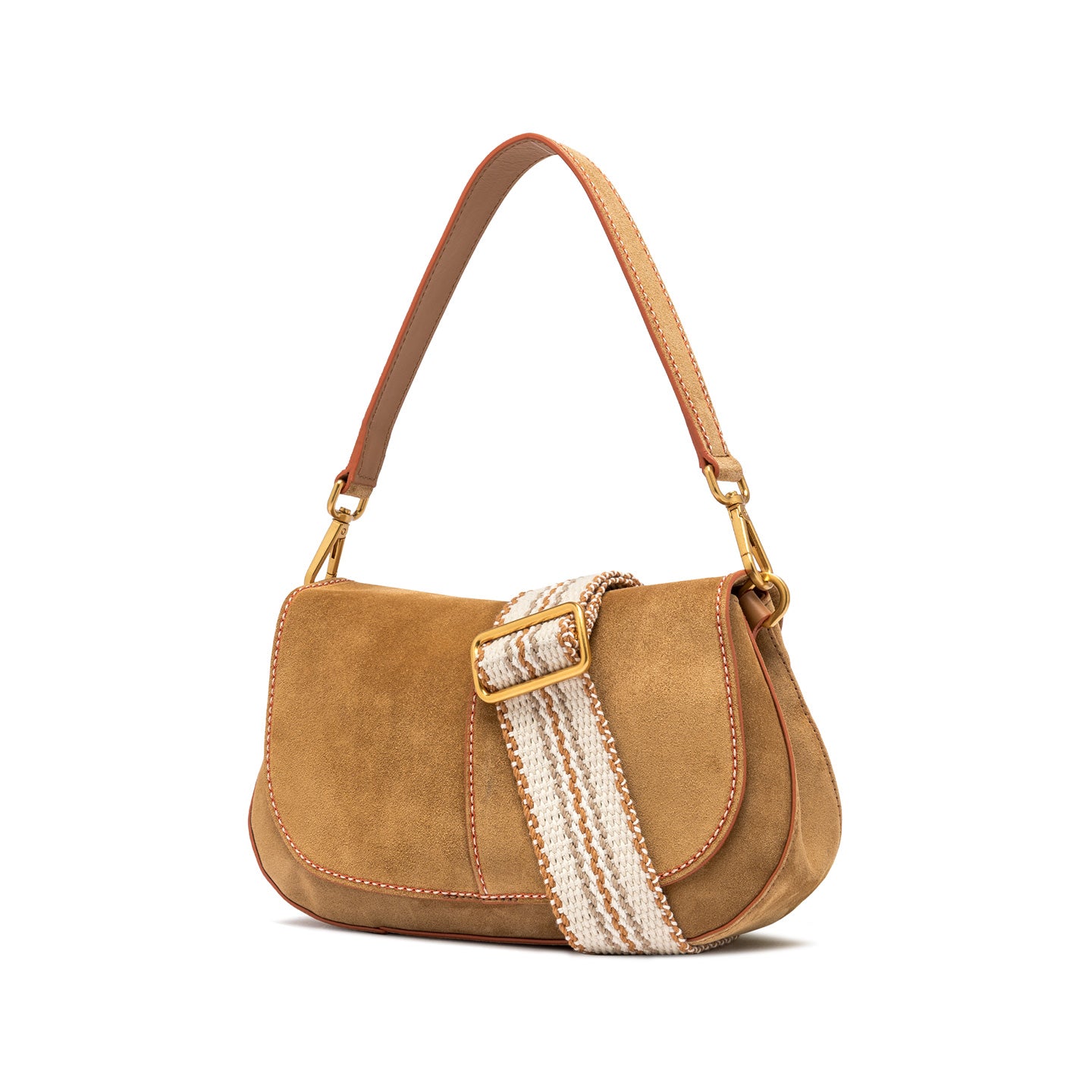 Gianni Chiarini borsa donna con manico e tracolla in pelle scamosciata peanut butter