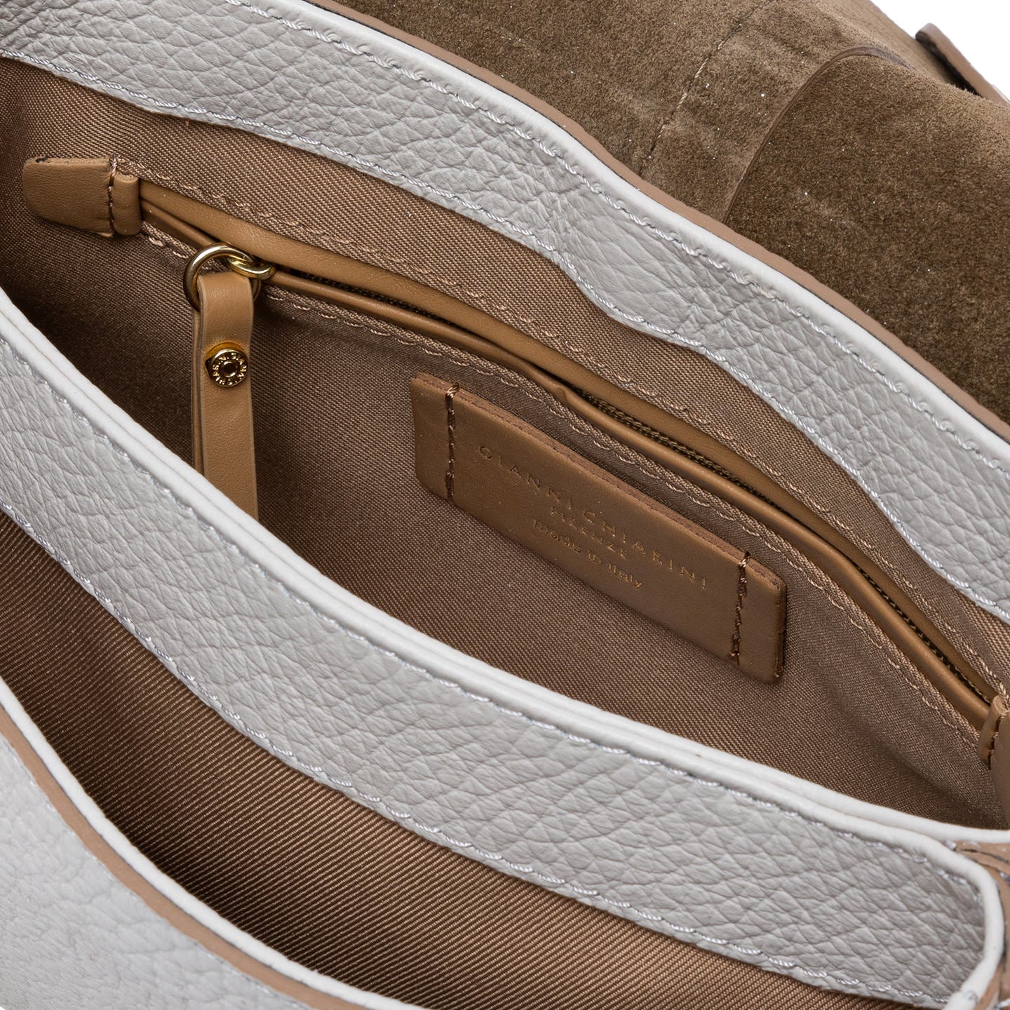Gianni Chiarini borsa a spalla in pelle grana maxi color sabbia
