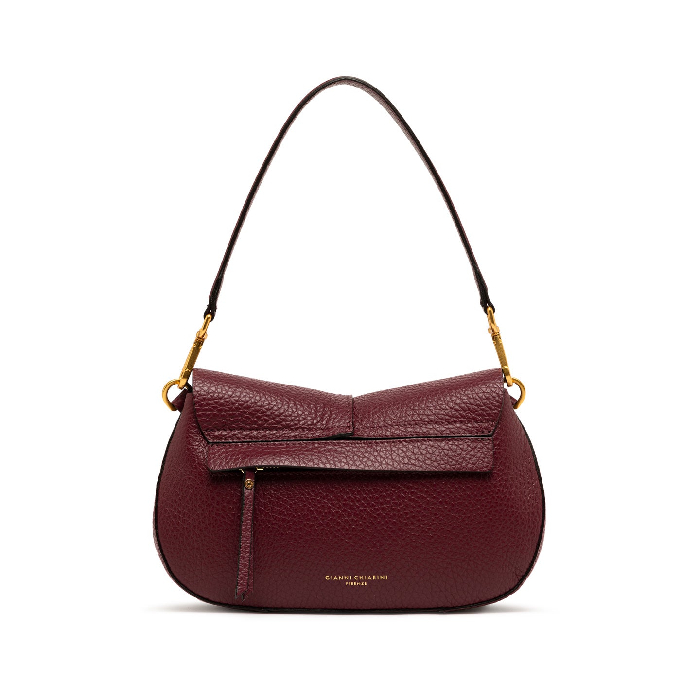 Gianni Chiarini Borsa in pelle chiusura con patta helena round Wine berry