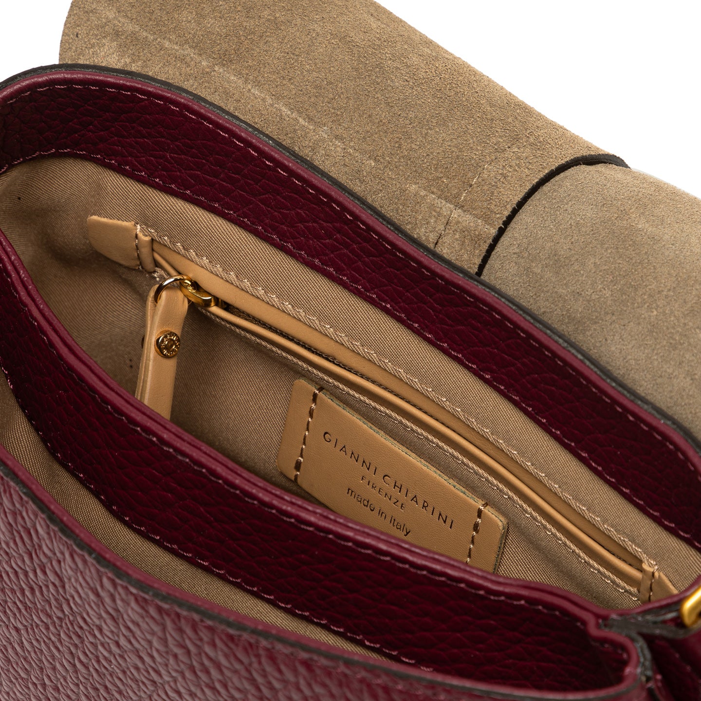 Gianni Chiarini Borsa in pelle chiusura con patta helena round Wine berry