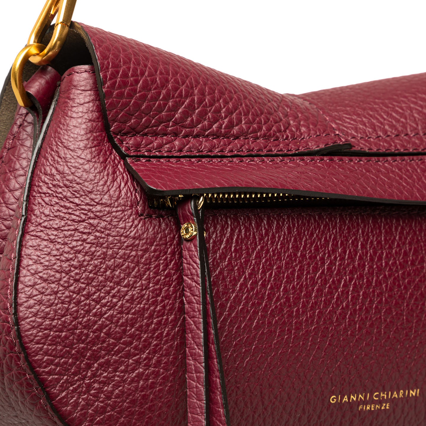 Gianni Chiarini Borsa in pelle chiusura con patta helena round Wine berry