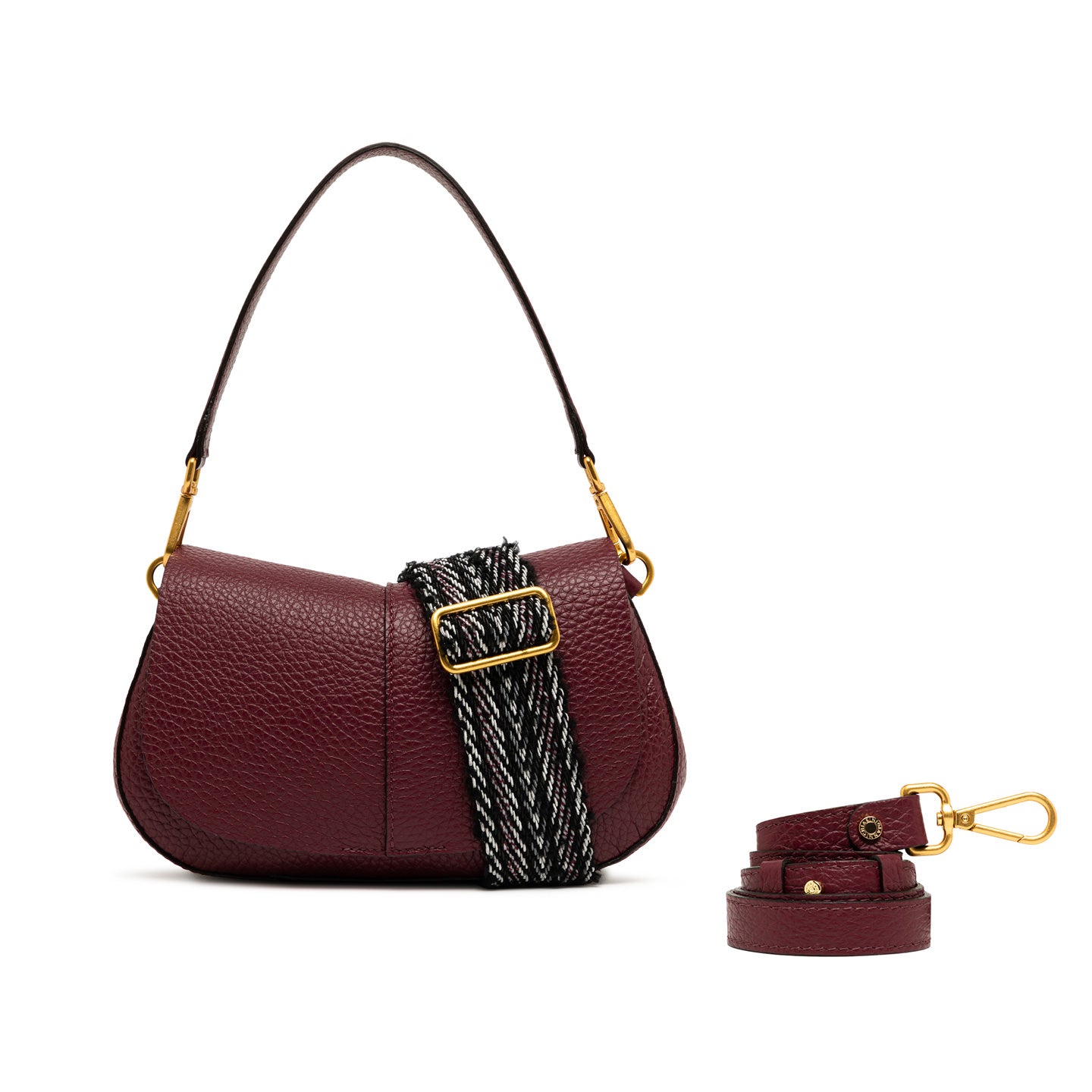 Gianni Chiarini Borsa in pelle chiusura con patta helena round Wine berry